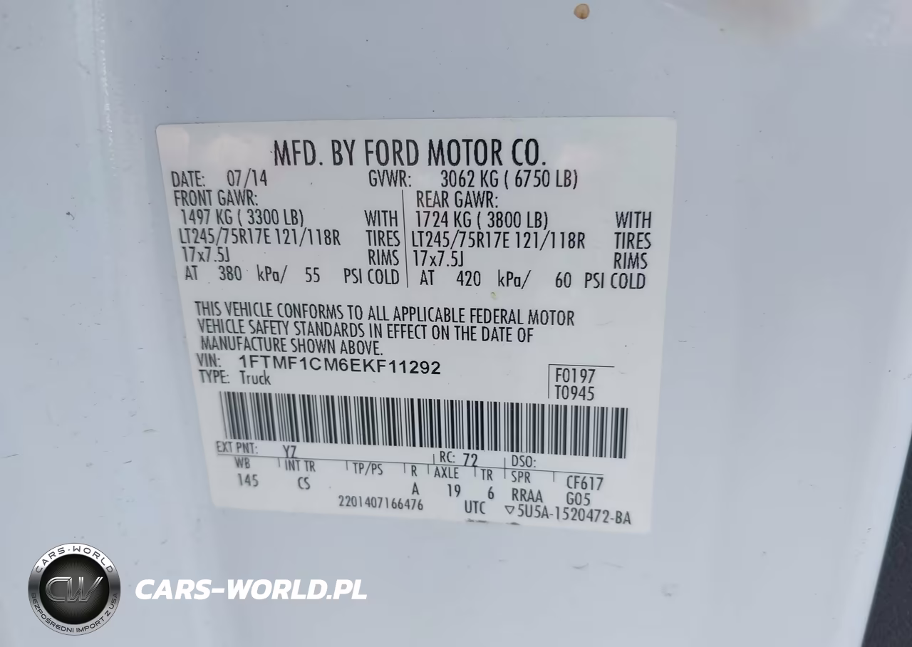 2014 Ford F-150 Xl VIN:1FTMF1CM6EKF11292 - 9