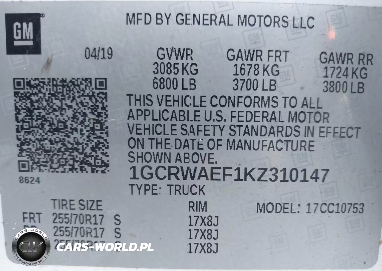 2019 Chevrolet Silverado 1500 Work Truck VIN:1GCRWAEF1KZ310147 - 9