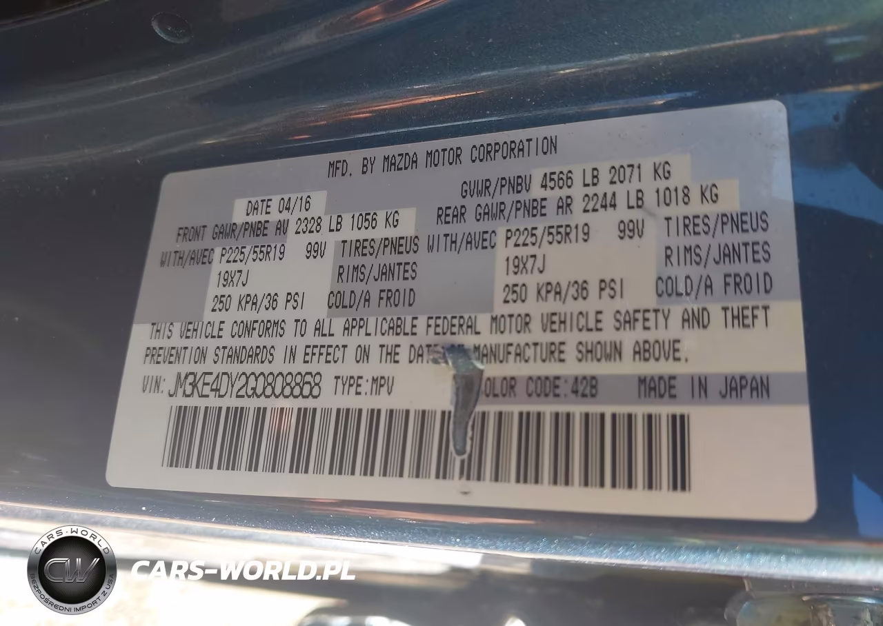 2016 Mazda Cx-5 Grand Touring VIN:JM3KE4DY2G0808868 - 9