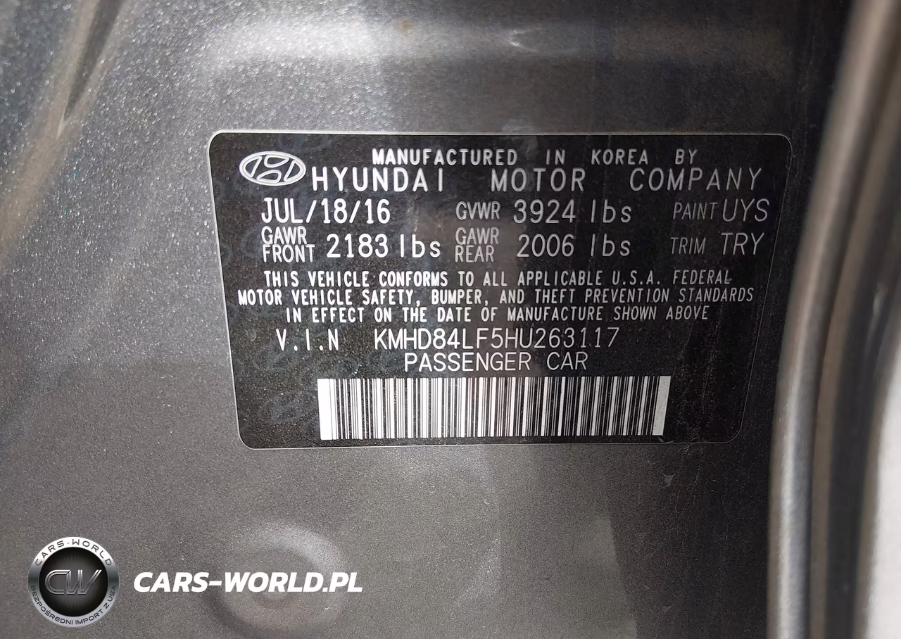 2017 Hyundai Elantra Limited VIN:KMHD84LF5HU263117 - 9