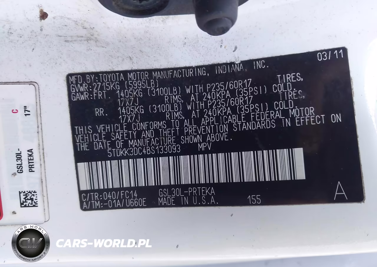 2011 Toyota Sienna Le V6 VIN:5TDKK3DC4BS133093 - 9