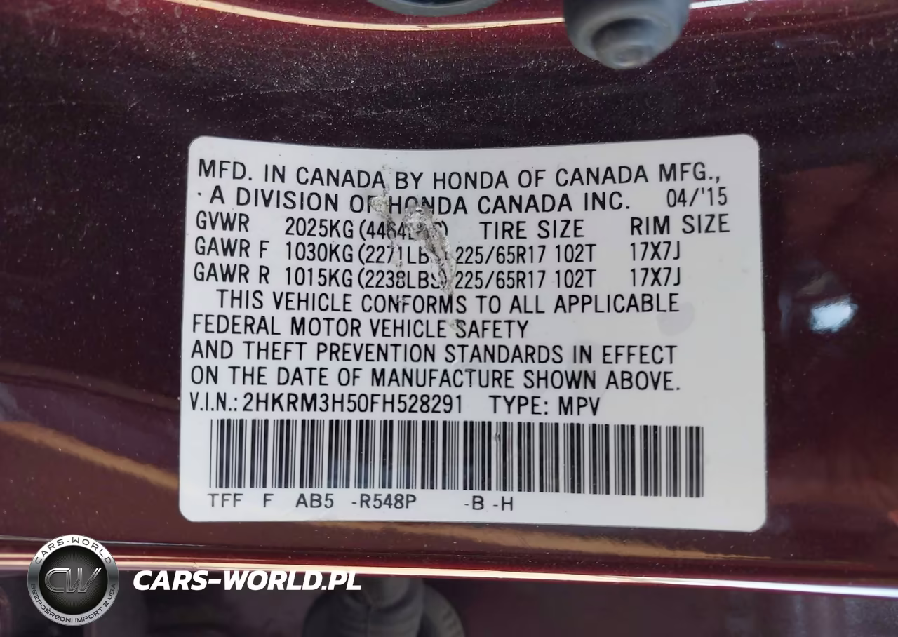 2015 Honda Cr-V Ex VIN:2HKRM3H50FH528291 - 9