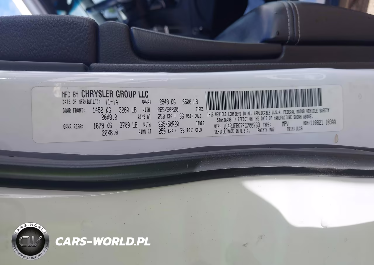 2015 Jeep Grand Cherokee Limited VIN:1C4RJEBG7FC700763 - 9