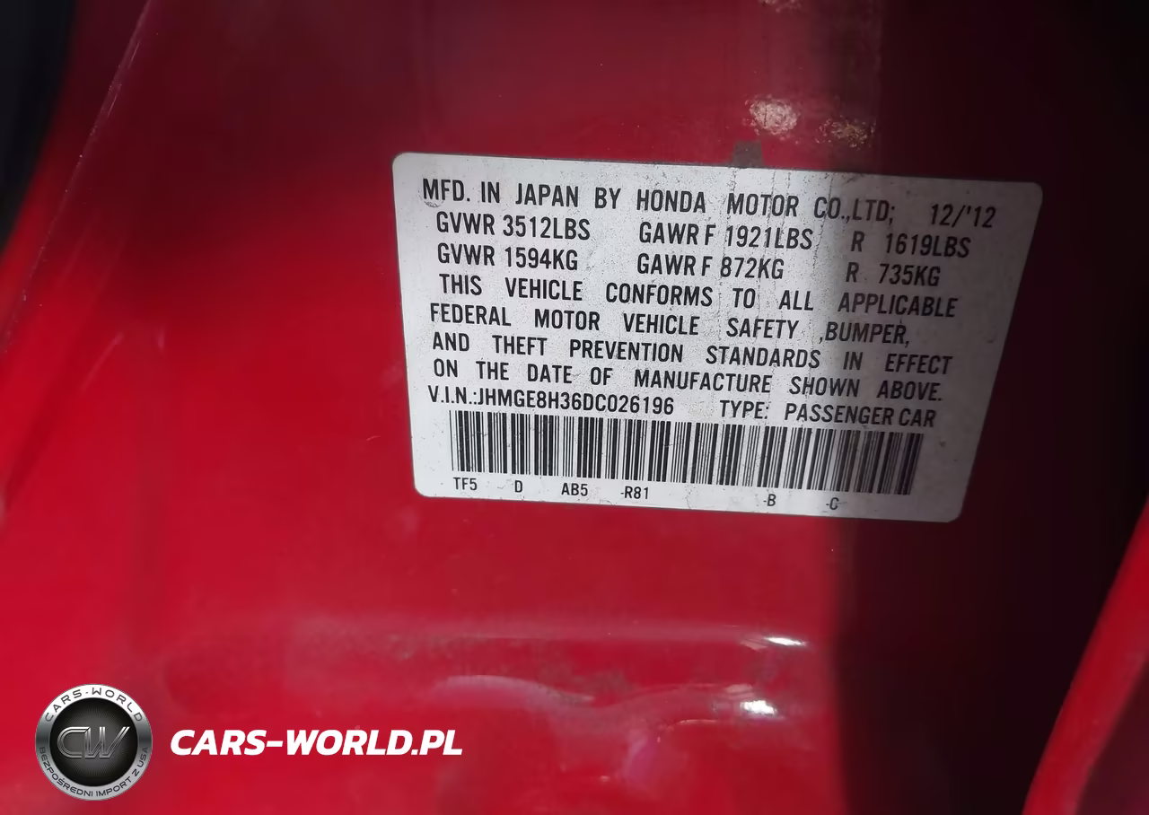 2013 Honda Fit VIN:JHMGE8H36DC026196 - 9