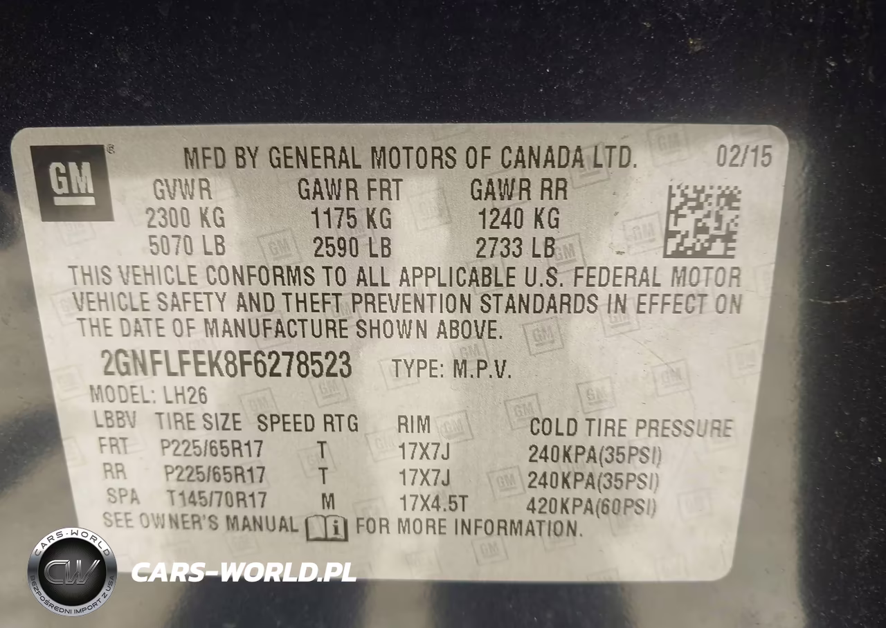 2015 Chevrolet Equinox 1Lt VIN:2GNFLFEK8F6278523 - 9