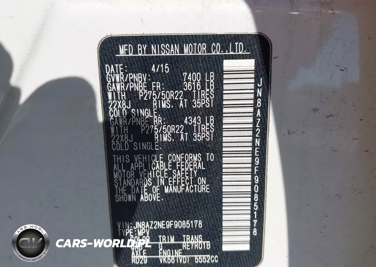 2015 Infiniti Qx80 Limited VIN:JN8AZ2NE9F9085178 - 9