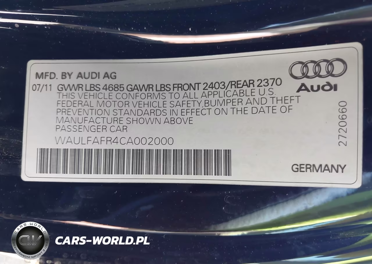 2012 Audi A5 2.0T Premium VIN:WAULFAFR4CA002000 - 9