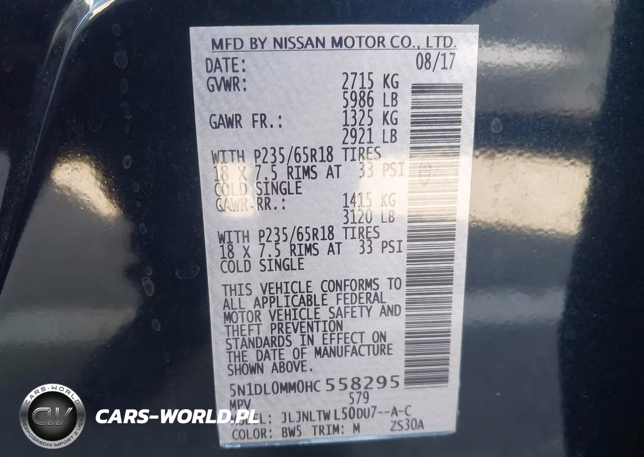 2017 Infiniti Qx60 VIN:5N1DL0MM0HC558295 - 9