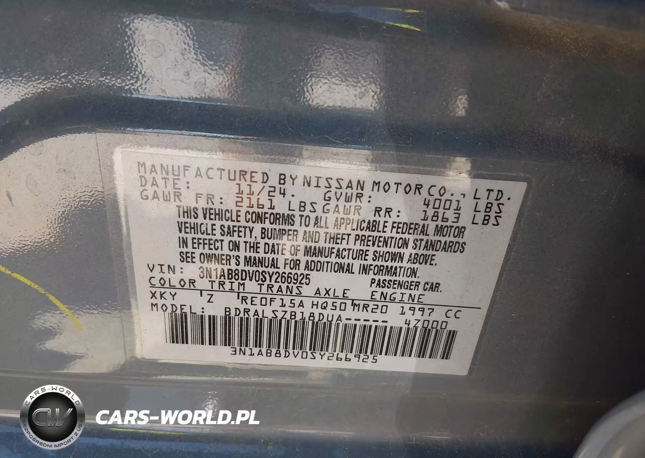 2025 Nissan Sentra Sr VIN:3N1AB8DV0SY266925 - 9