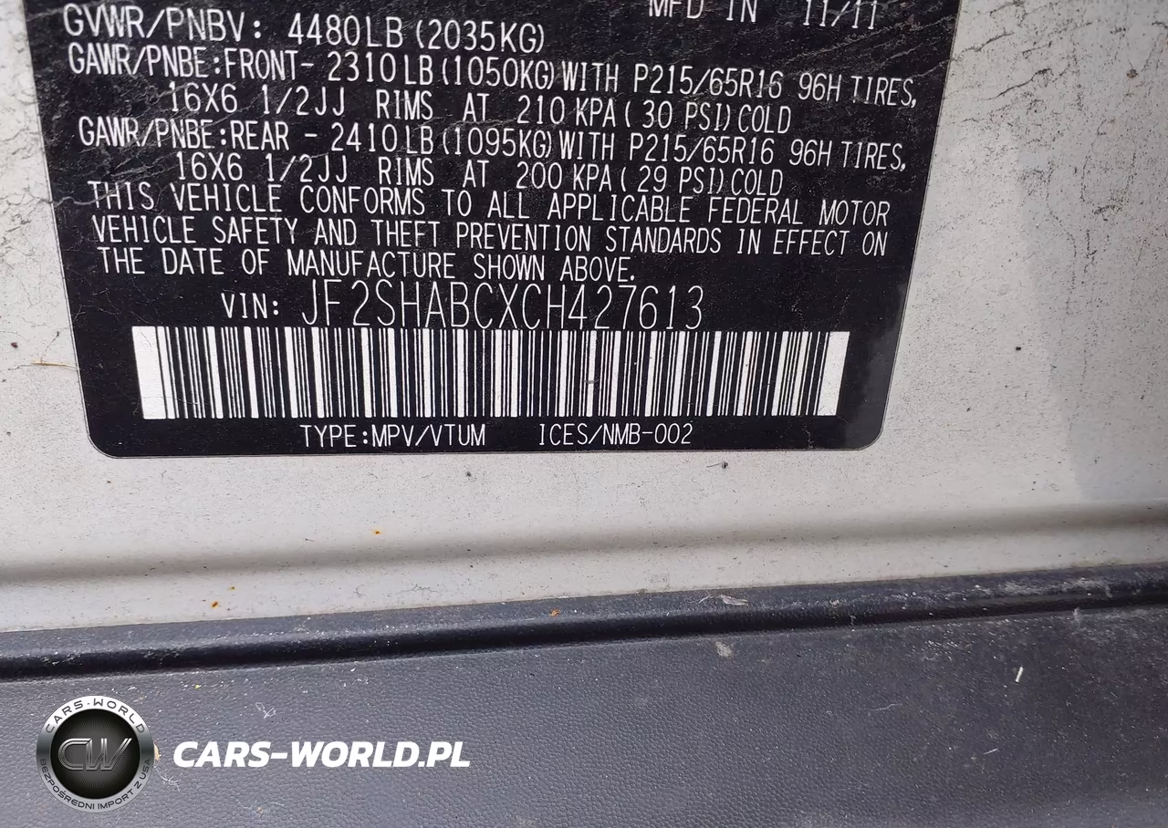 2012 Subaru Forester 2.5X VIN:JF2SHABCXCH427613 - 9