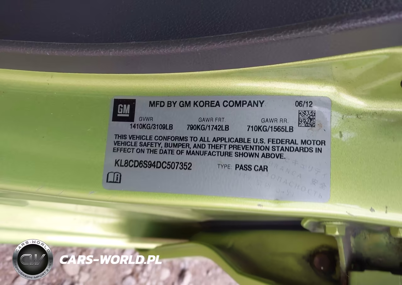 2013 Chevrolet Spark 1Lt Auto VIN:KL8CD6S94DC507352 - 9