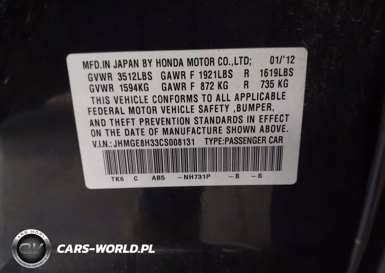 2012 Honda Fit VIN:JHMGE8H33CS008131 - 9