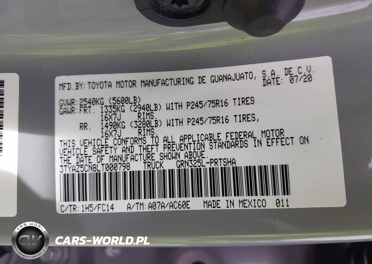 2020 Toyota Tacoma Sr5 V6 VIN:3TYAZ5CN8LT000798 - 9