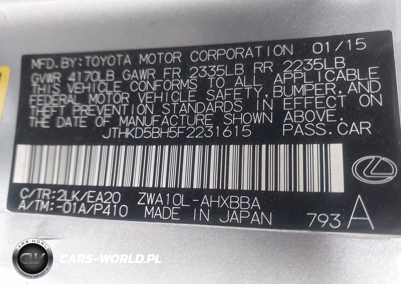 2015 Lexus Ct 200H VIN:JTHKD5BH5F2231615 - 9