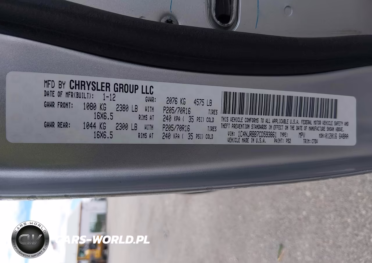 2012 Jeep Patriot Sport VIN:1C4NJRBB7CD593861 - 9
