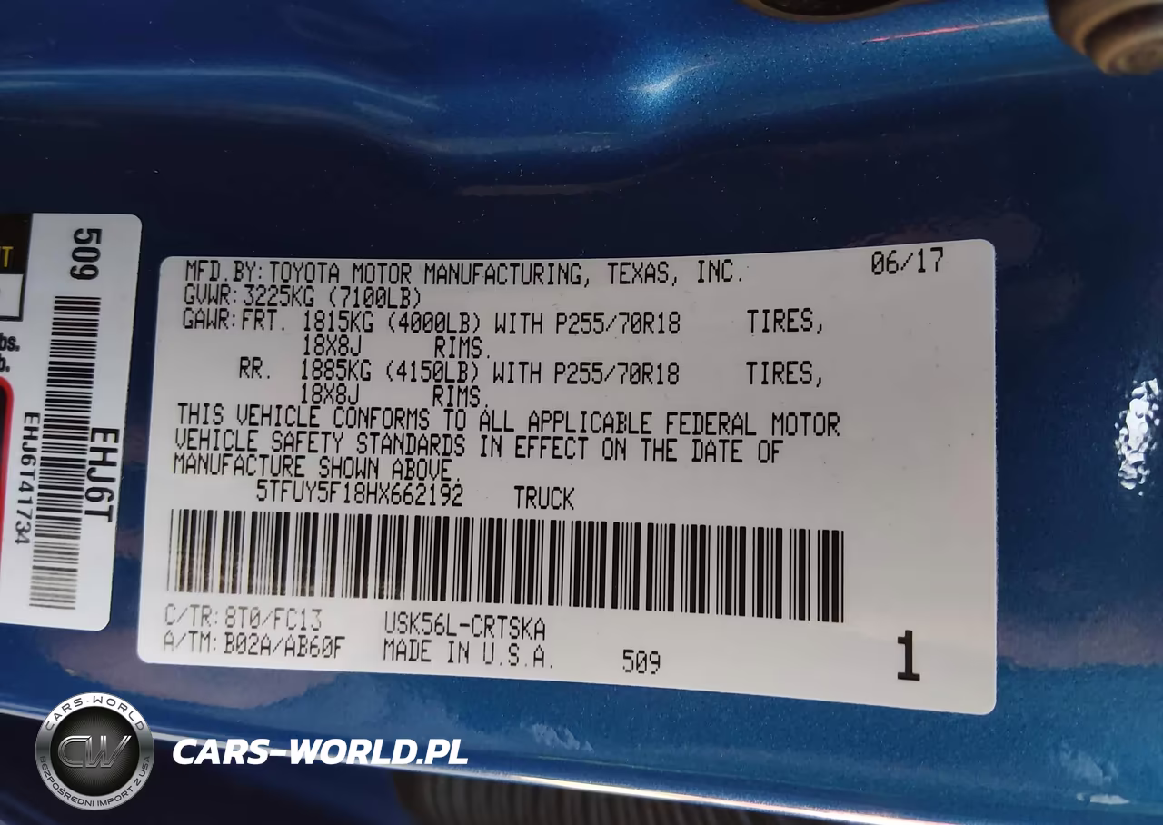 2017 Toyota Tundra Sr5 5.7L V8 VIN:5TFUY5F18HX662192 - 9