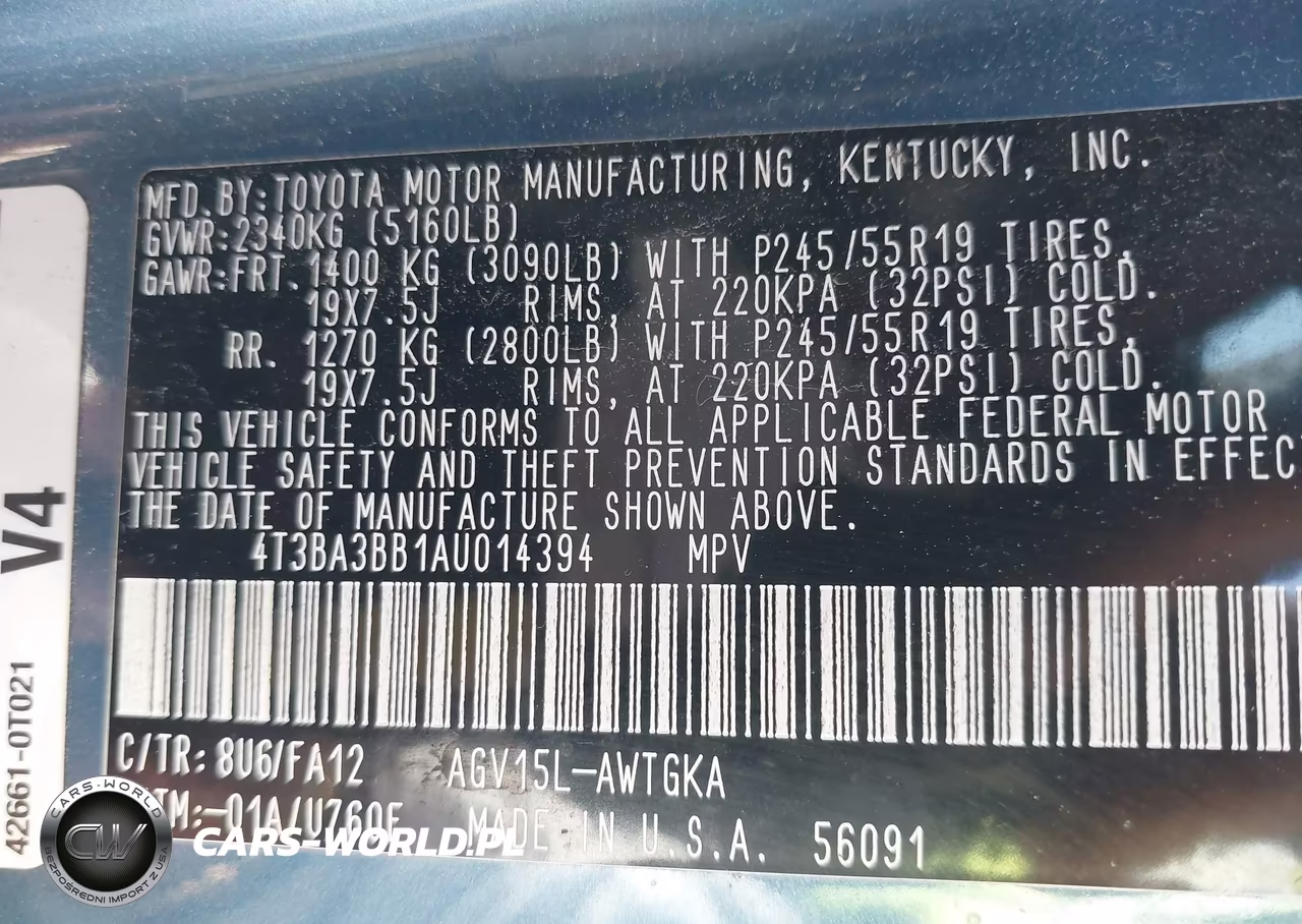 2010 Toyota Venza VIN:4T3BA3BB1AU014394 - 9