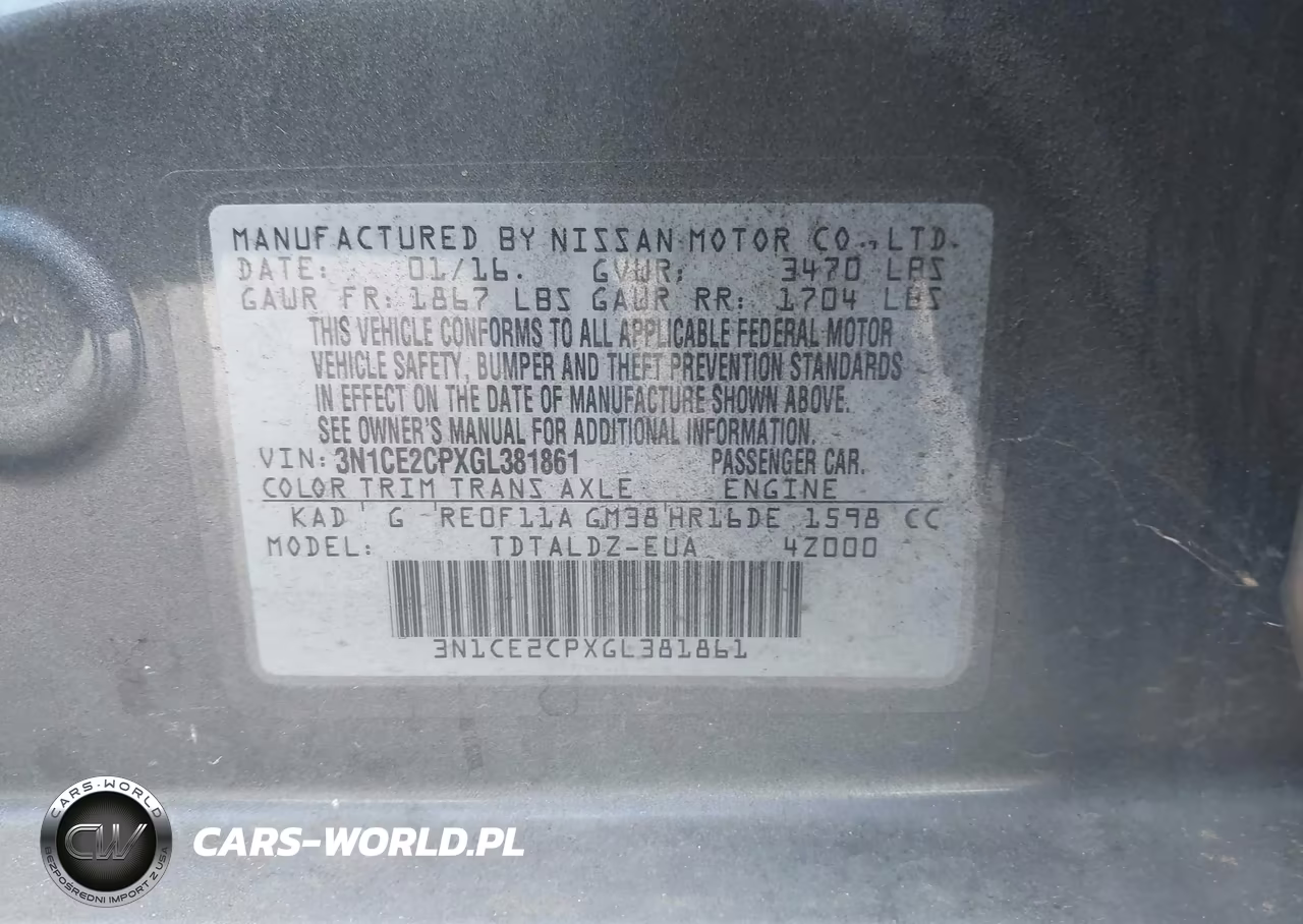 2016 Nissan Versa Note Sv VIN:3N1CE2CPXGL381861 - 9