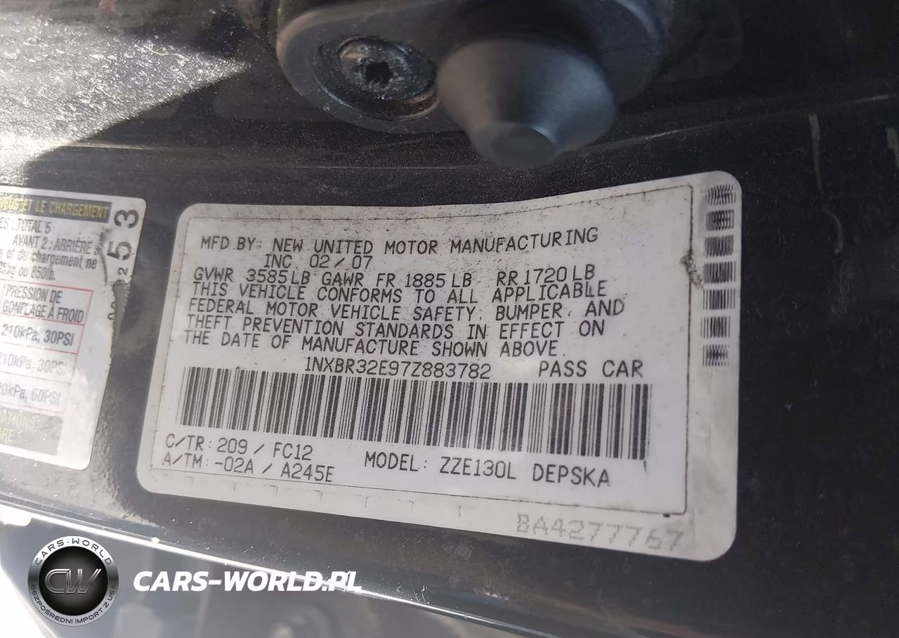 2007 Toyota Corolla S VIN:1NXBR32E97Z883782 - 9