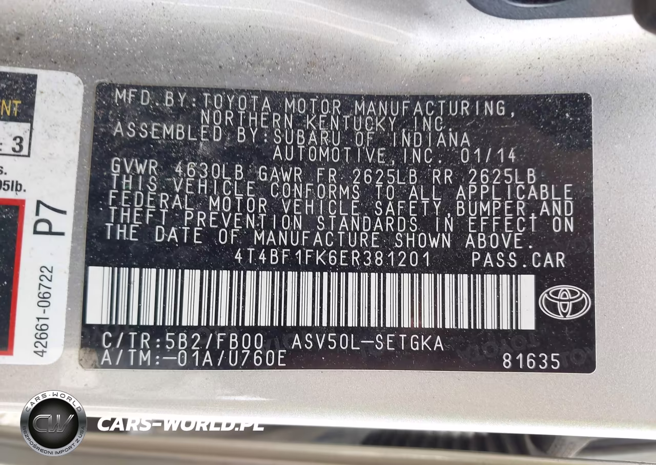 2014 Toyota Camry Xle VIN:4T4BF1FK6ER381201 - 9