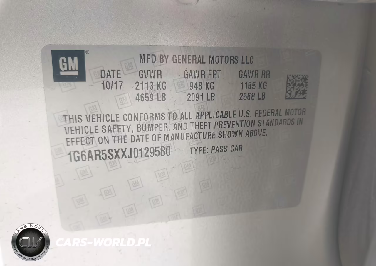 2018 Cadillac Cts Luxury VIN:1G6AR5SXXJ0129580 - 9