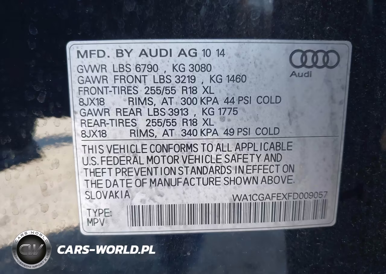 2015 Audi Q7 3.0T Premium VIN:WA1CGAFEXFD009057 - 9
