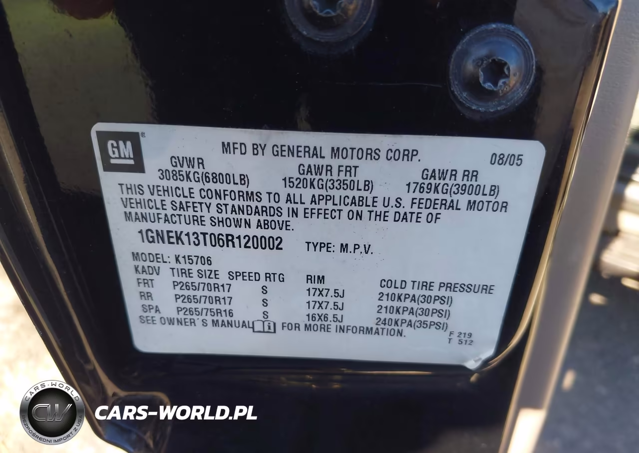 2006 Chevrolet Tahoe Z71 VIN:1GNEK13T06R120002 - 9