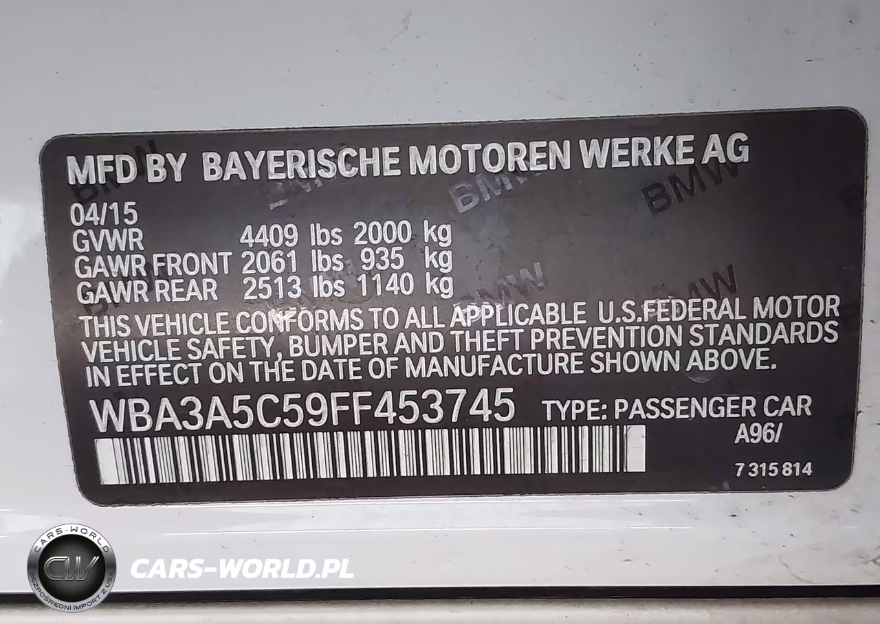2015 BMW 328I VIN:WBA3A5C59FF453745 - 9