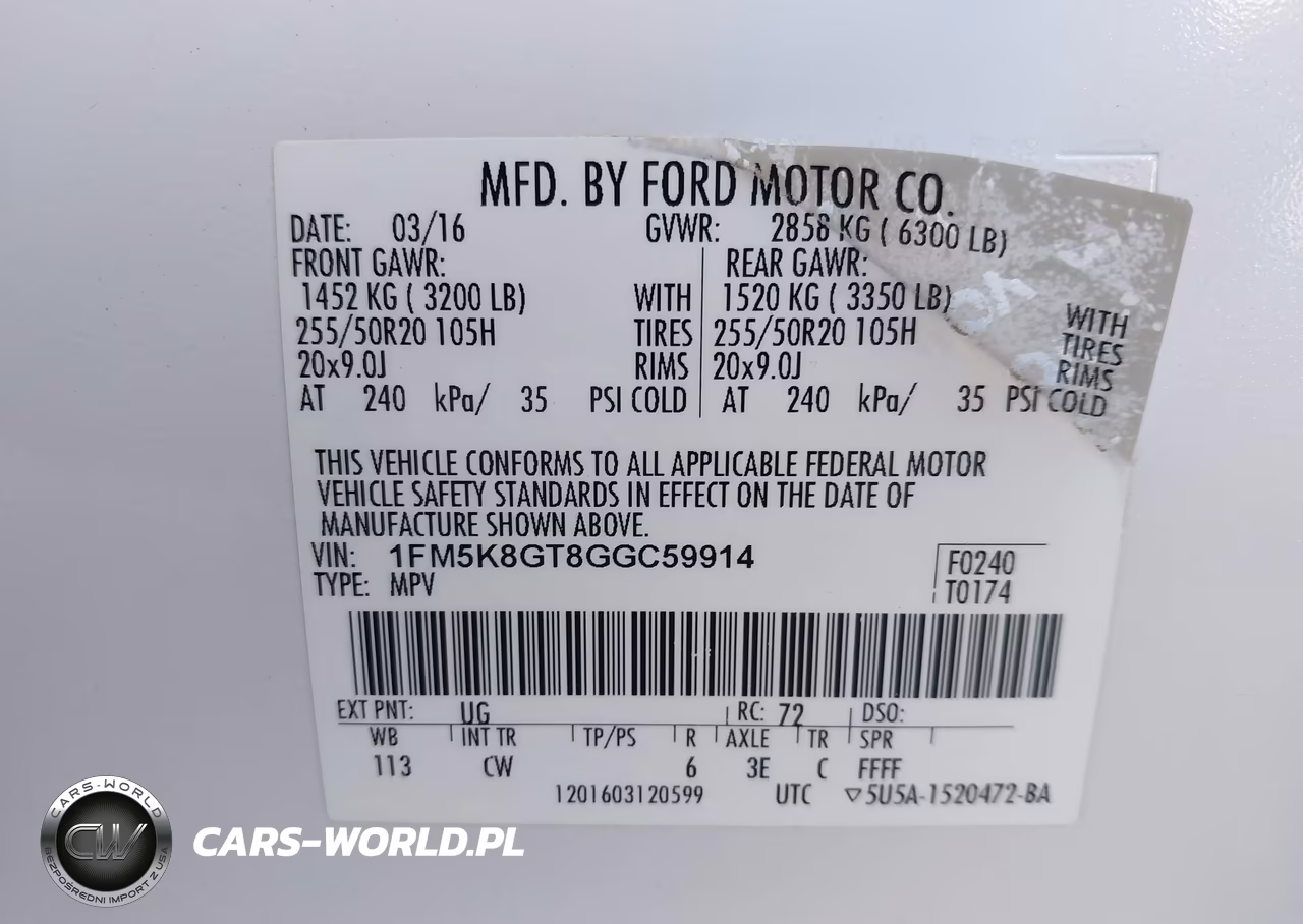 2016 Ford Explorer Sport VIN:1FM5K8GT8GGC59914 - 9