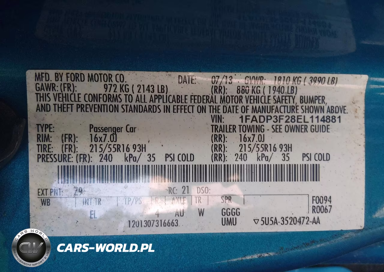 2014 Ford Focus Se VIN:1FADP3F28EL114881 - 9
