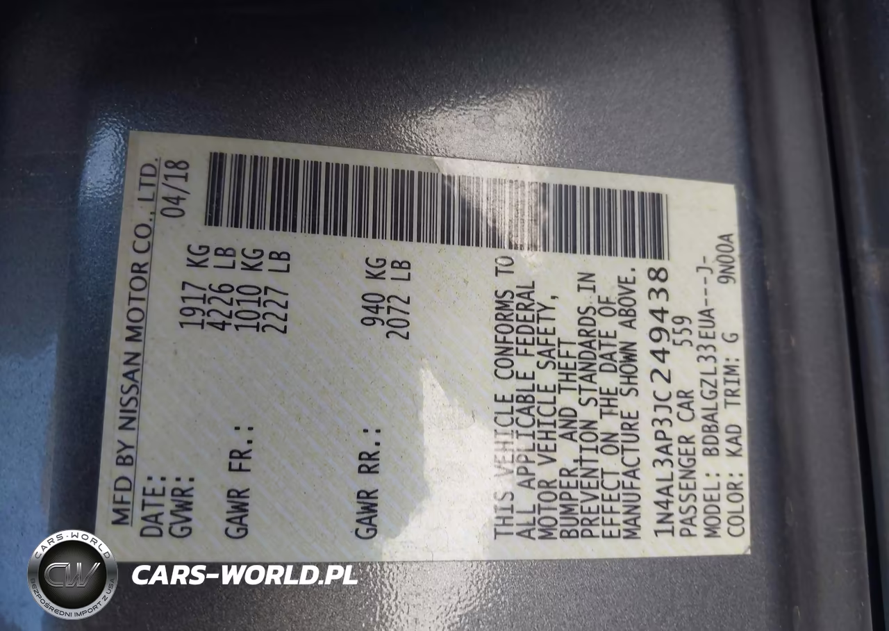 2018 Nissan Altima 2.5 S VIN:1N4AL3AP3JC249438 - 9