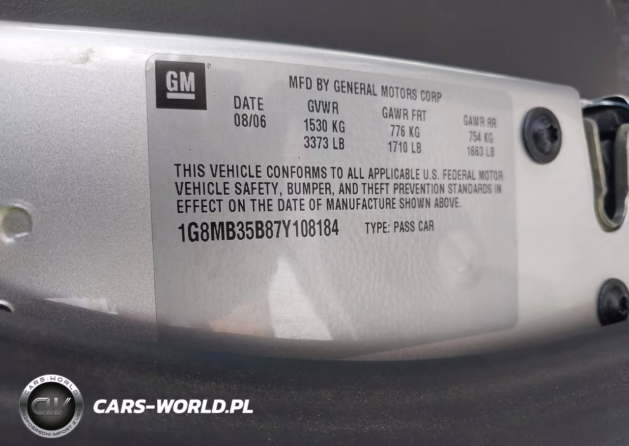 2007 Saturn Sky VIN:1G8MB35B87Y108184 - 9