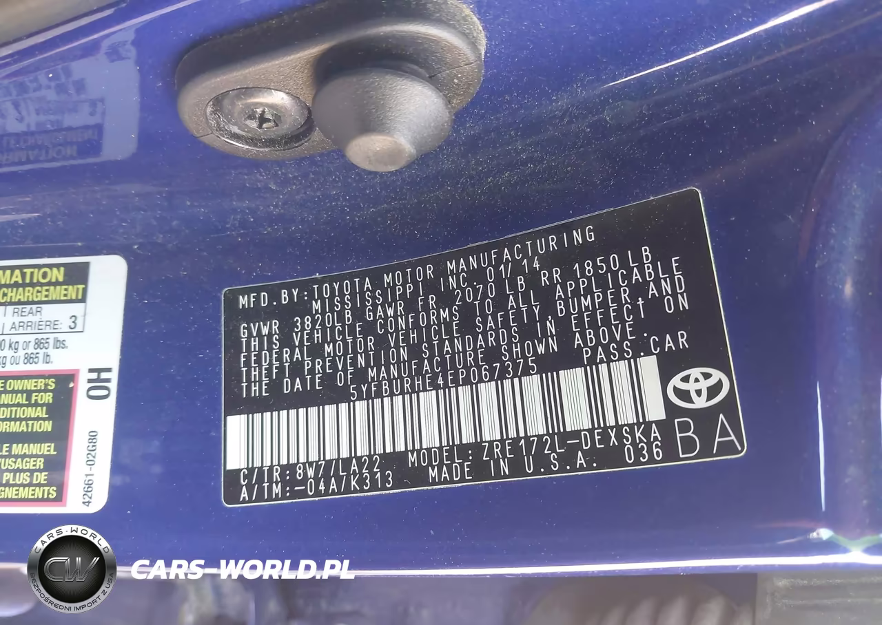 2014 Toyota Corolla S Premium VIN:5YFBURHE4EP067375 - 9