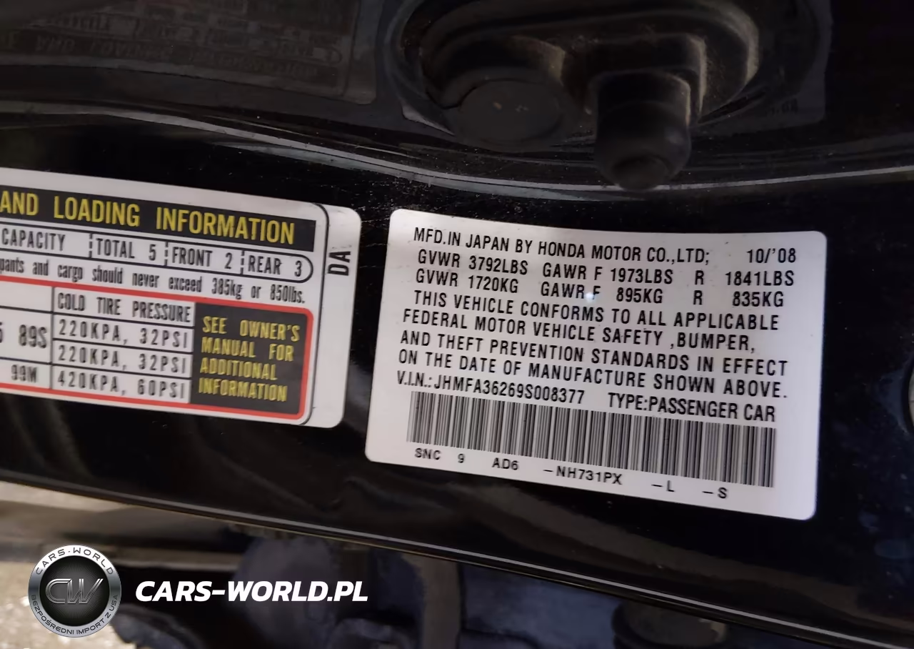 2009 Honda Civic Hybrid VIN:JHMFA36269S008377 - 9