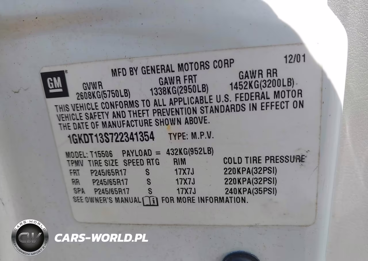 2002 GMC Envoy Sle VIN:1GKDT13S722341354 - 9