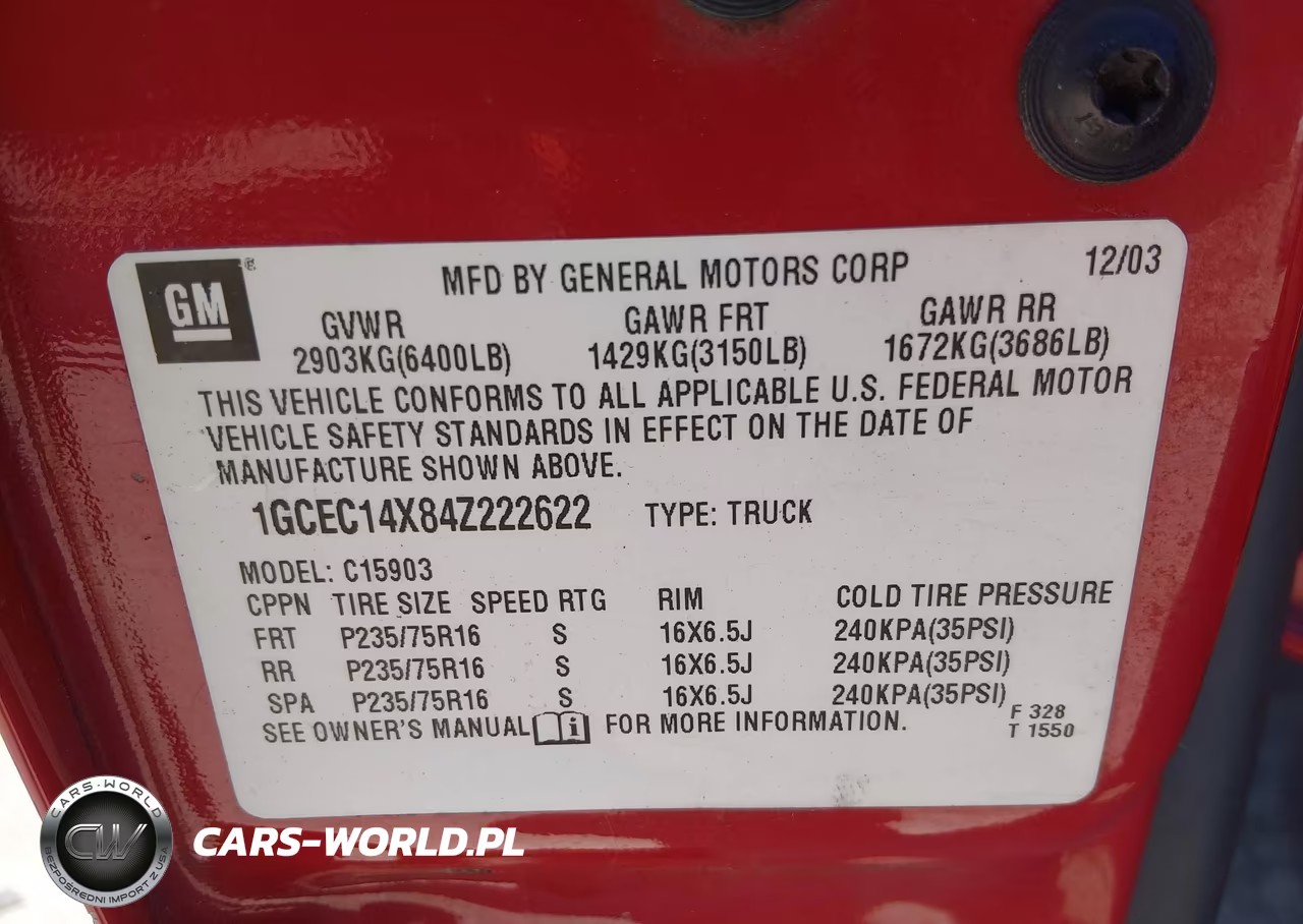 2004 Chevrolet Silverado 1500 Work Truck VIN:1GCEC14X84Z222622 - 9