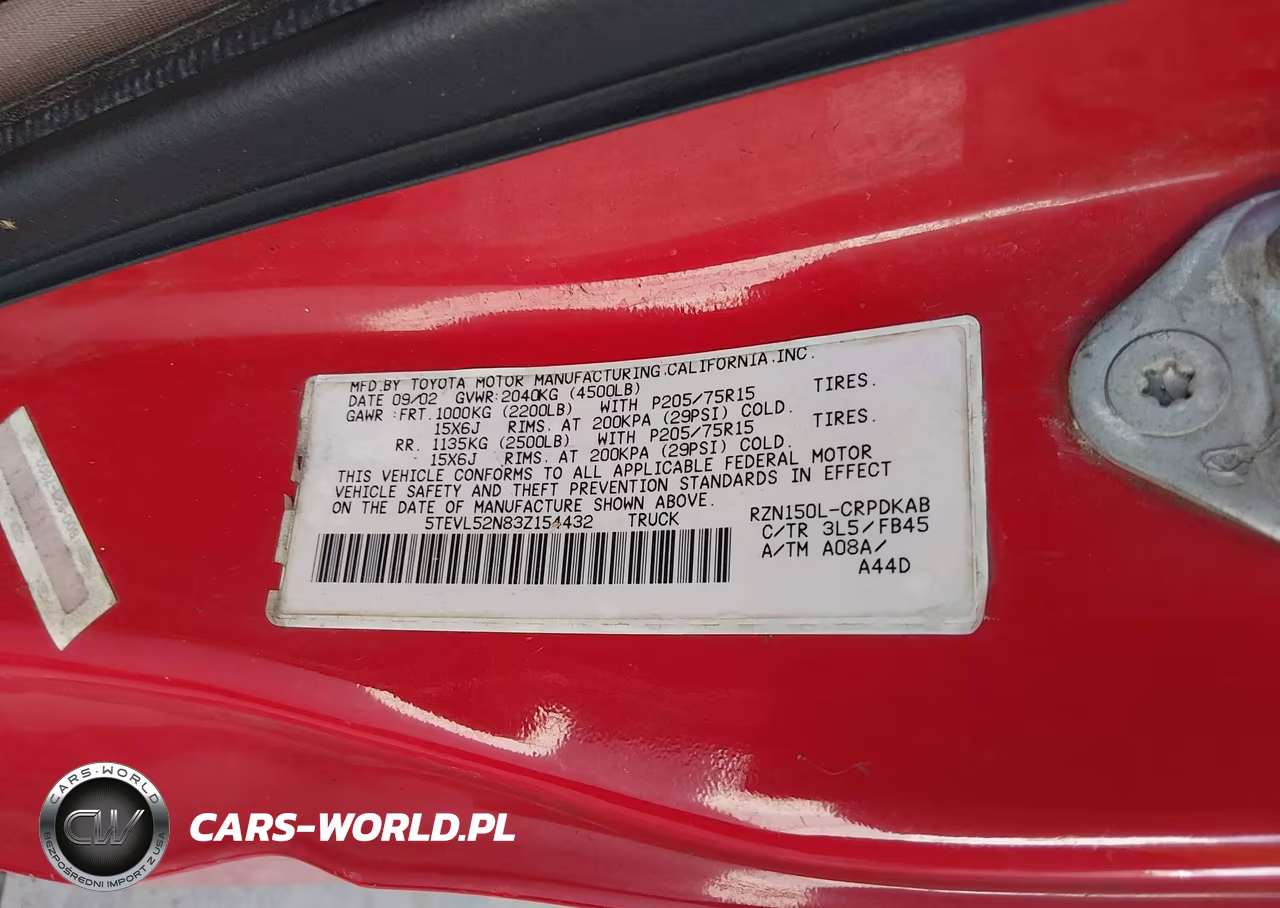 2003 Toyota Tacoma VIN:5TEVL52N83Z154432 - 9