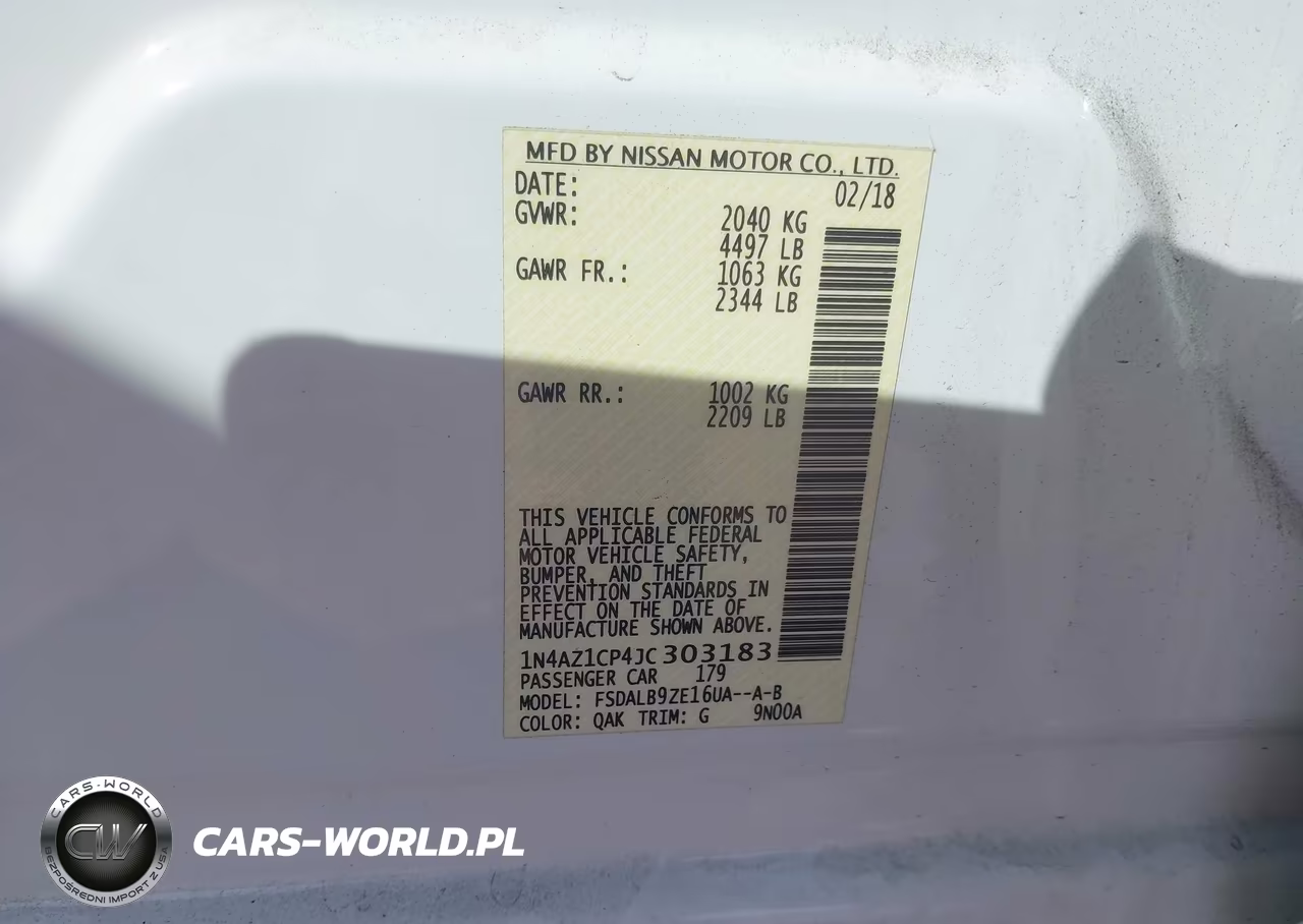 2018 Nissan Leaf S VIN:1N4AZ1CP4JC303183 - 9