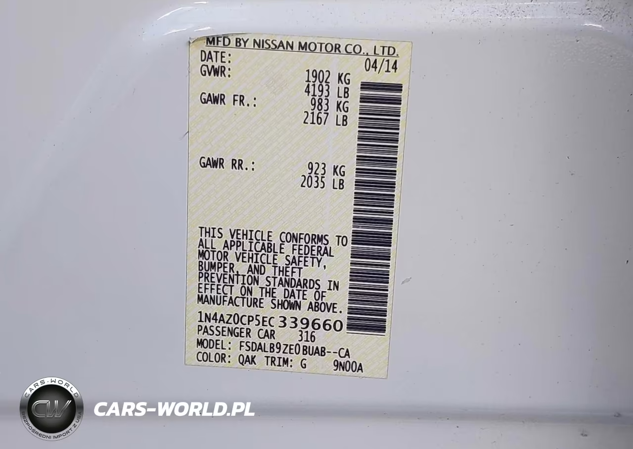 2014 Nissan Leaf S-Sl-Sv VIN:1N4AZ0CP5EC339660 - 9