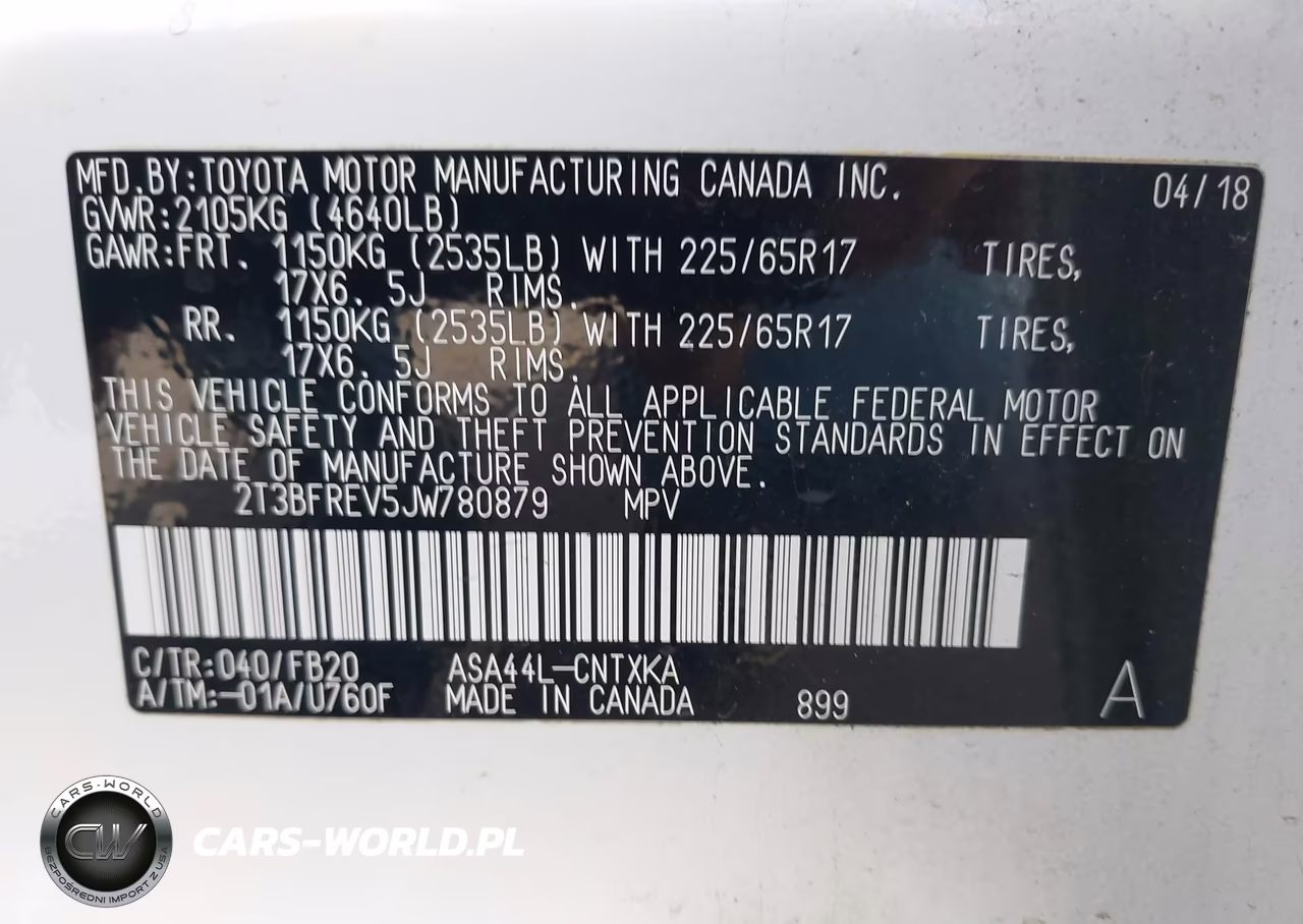 2018 Toyota Rav4 Le VIN:2T3BFREV5JW780879 - 9