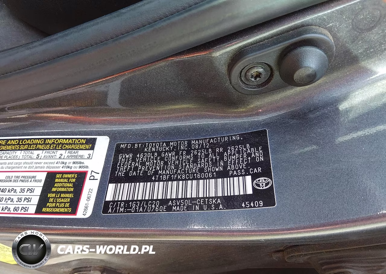 2012 Toyota Camry Se VIN:4T1BF1FK8CU160061 - 9