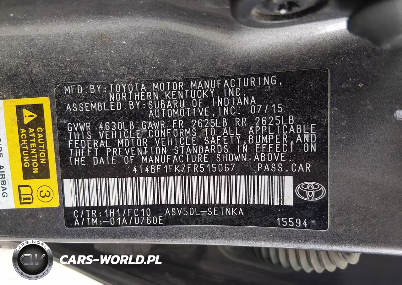 2015 Toyota Camry Le VIN:4T4BF1FK7FR515067 - 9