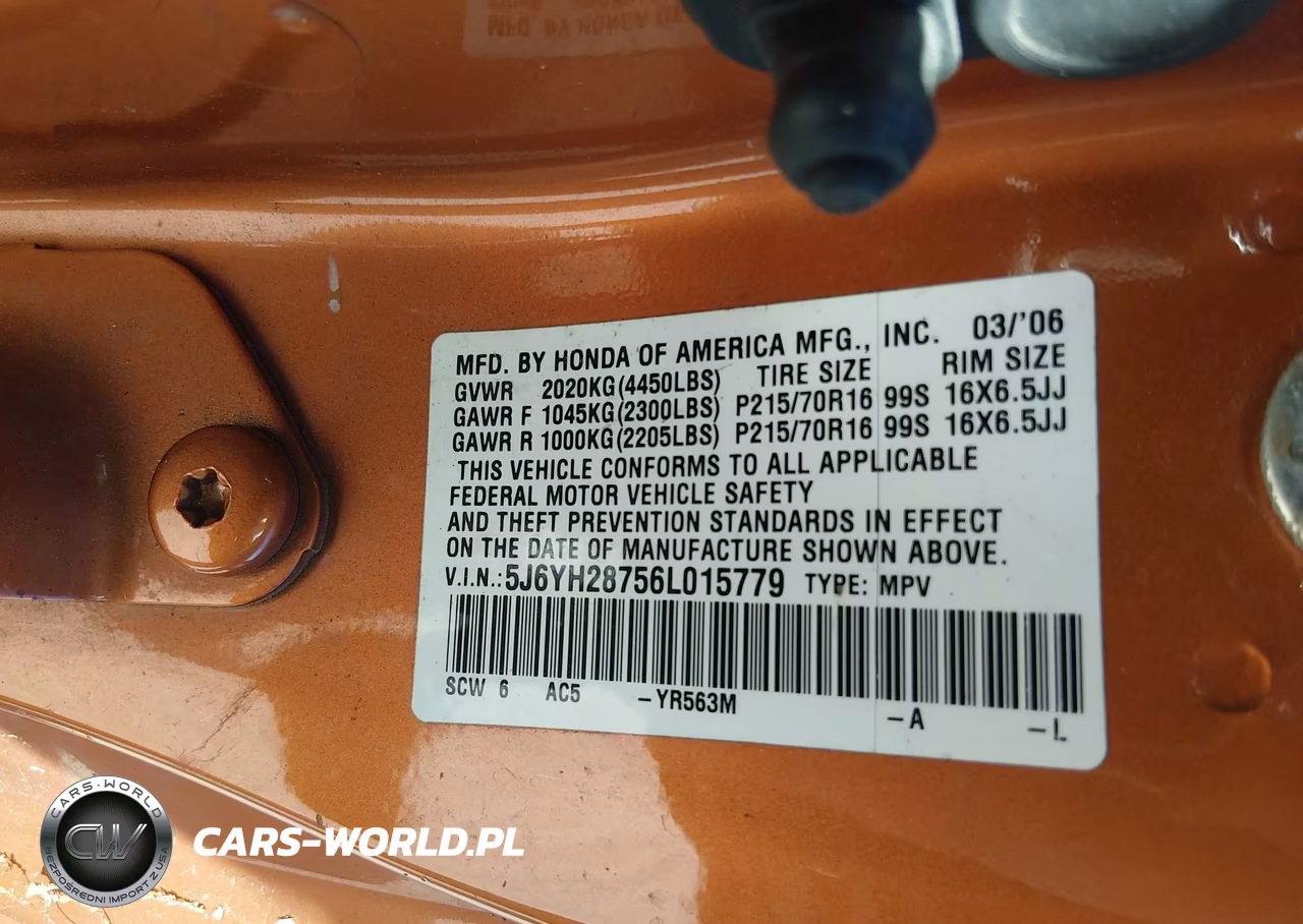 2006 Honda Element Ex-P VIN:5J6YH28756L015779 - 8