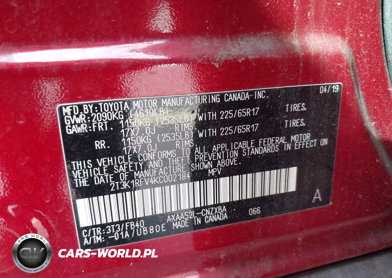 2019 Toyota Rav4 Le VIN:2T3K1RFV4KC002184 - 9