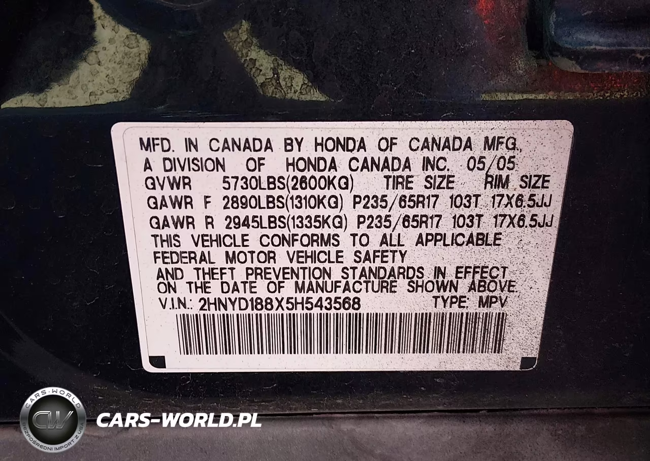 2005 Acura Mdx VIN:2HNYD188X5H543568 - 9