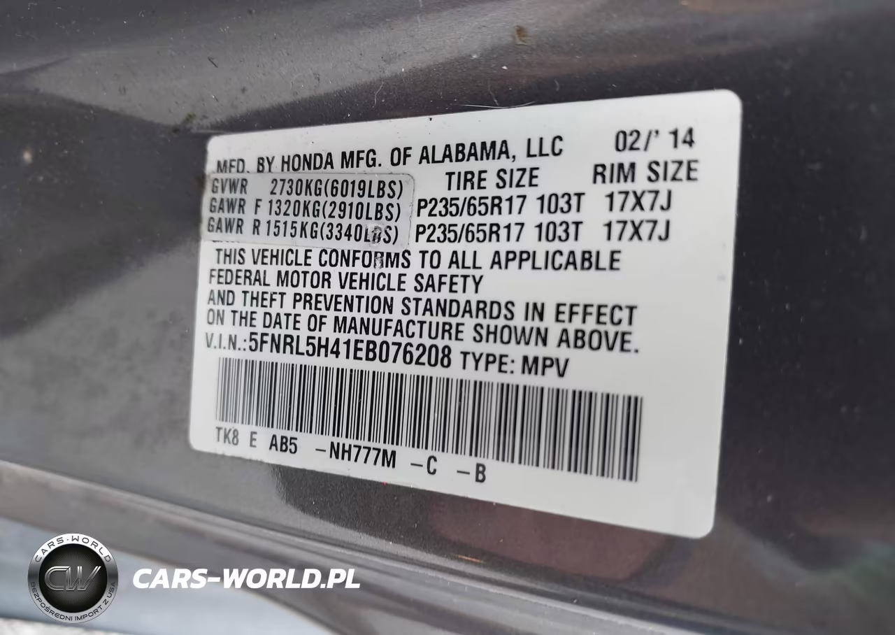 2014 Honda Odyssey Ex VIN:5FNRL5H41EB076208 - 9