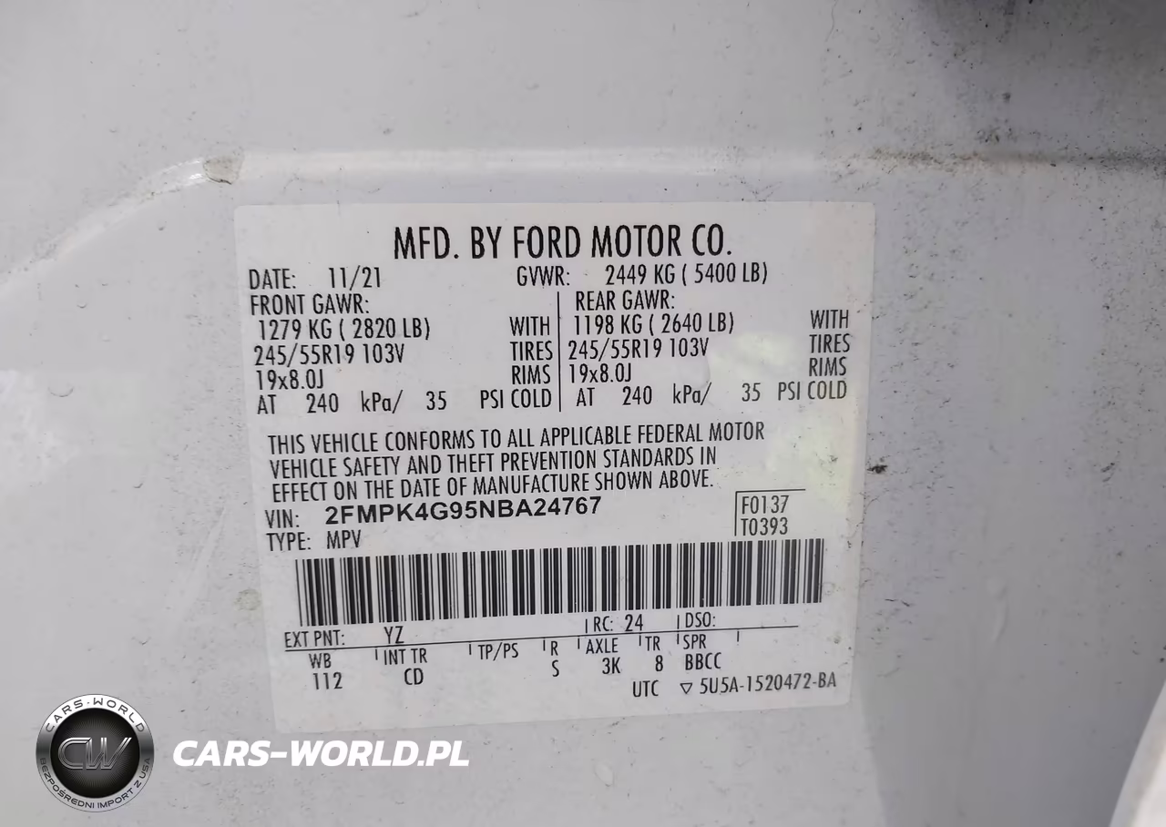 2022 Ford Edge Se VIN:2FMPK4G95NBA24767 - 9
