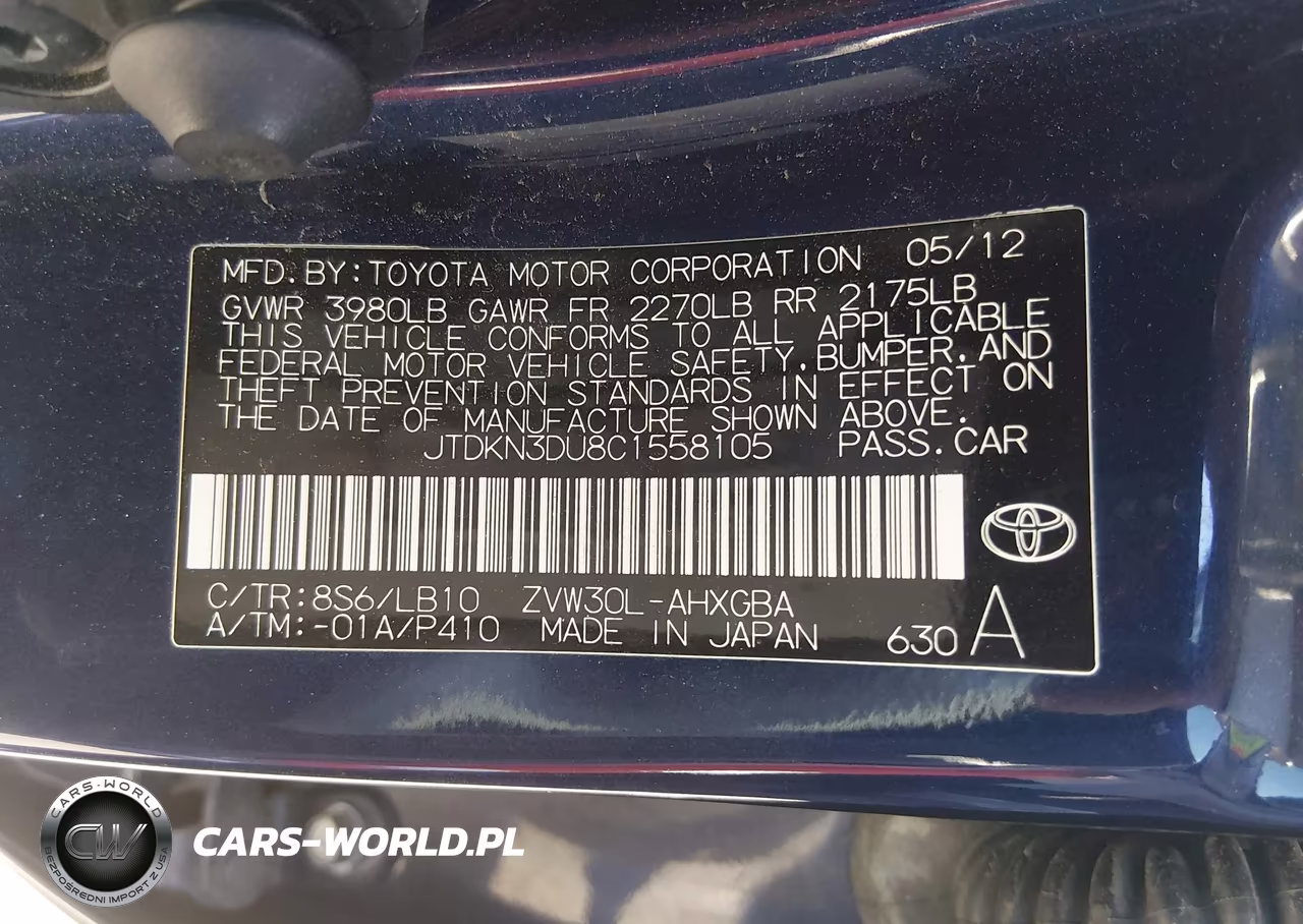 2012 Toyota Prius Four VIN:JTDKN3DU8C1558105 - 9