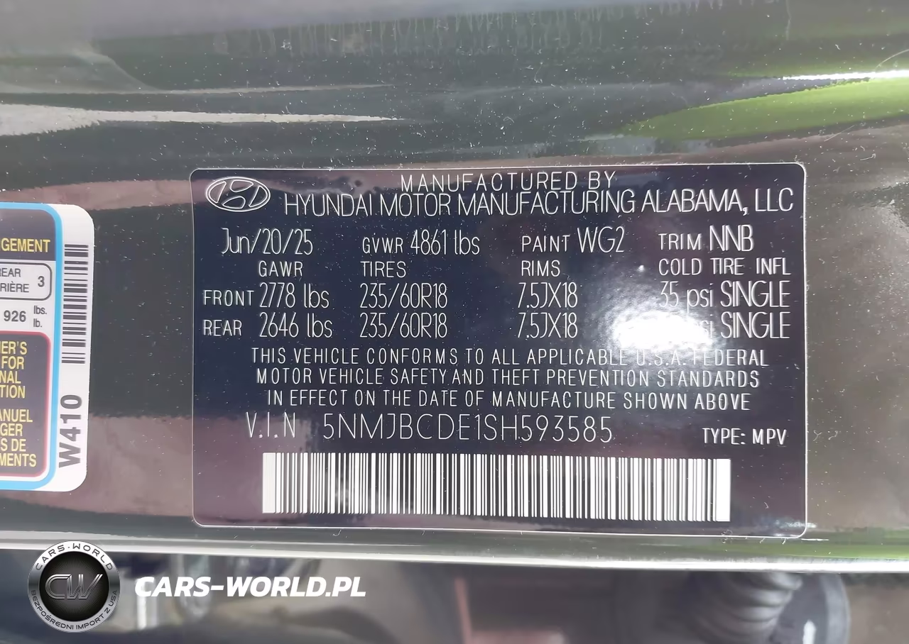 2025 Hyundai Tucson Sel VIN:5NMJBCDE1SH593585 - 9