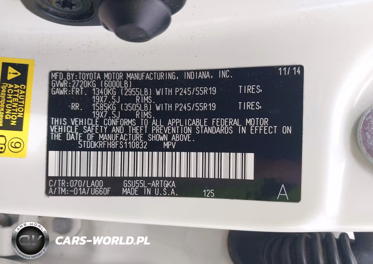 2015 Toyota Highlander Limited Platinum V6 VIN:5TDDKRFH8FS110832 - 9
